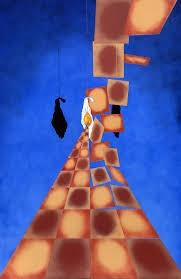 disrupted egg path on blue by james lavott